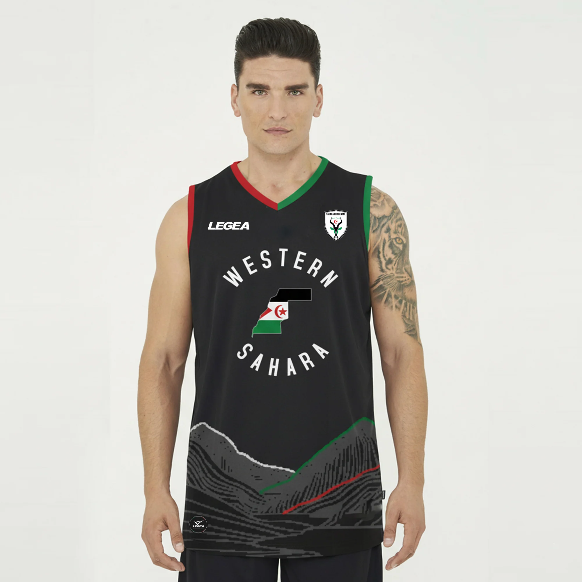 Camiseta Sin Mangas Baloncesto Saharaui - Negro