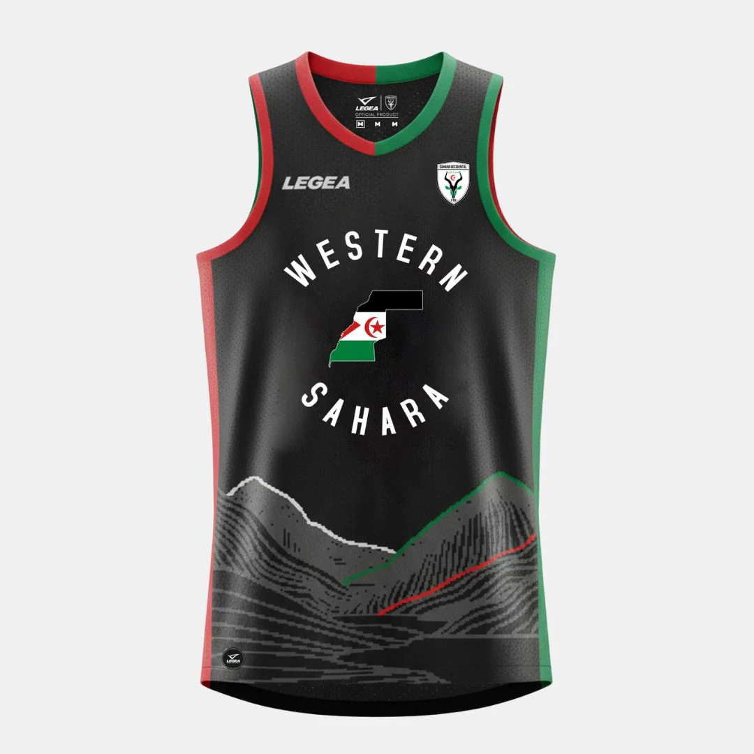 Camiseta Sin Mangas Baloncesto Saharaui - Negro - Image 3