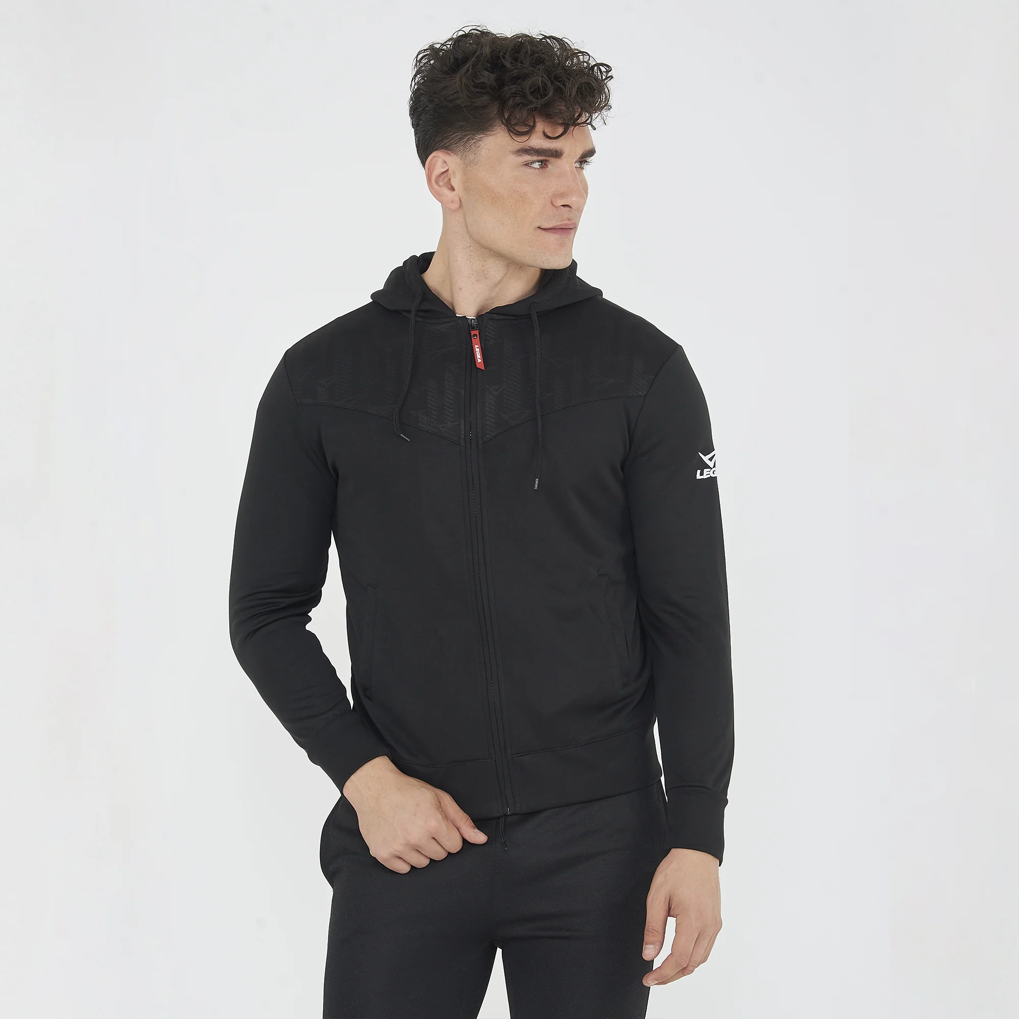 Felpa leggera con zip e cappuccio Saburo